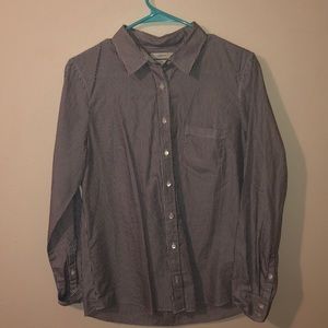 Blue and white stripe button down